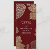 Herfst Gold en Bourgogne verlaat huwelijksprogramm Programmakaart (Voorkant / Achterkant)