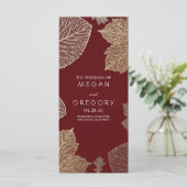 Herfst Gold en Bourgogne verlaat huwelijksprogramm Programmakaart (Staand voorkant)