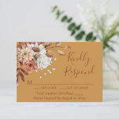 Herfst Gold Floral Bouquet Birthday Response Kaart (Staand voorkant)