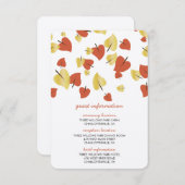 Herfst Gold Foil verlaat Guest Information Kaart (Voorkant / Achterkant)