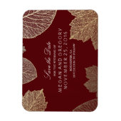 Herfst Gold Leaves Bourgogne Save the Date Magneet (Verticaal)