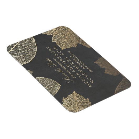 Herfst Gold Leaves Chalkboard Save the Date Magneet (Rechterzijde)