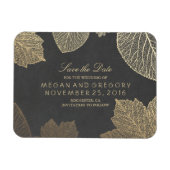 Herfst Gold Leaves Chalkboard Save the Date Magneet (Horizontaal)
