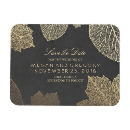 Herfst Gold Leaves Chalkboard Save the Date Magneet