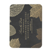 Herfst Gold Leaves Chalkboard Save the Date Magneet (Verticaal)
