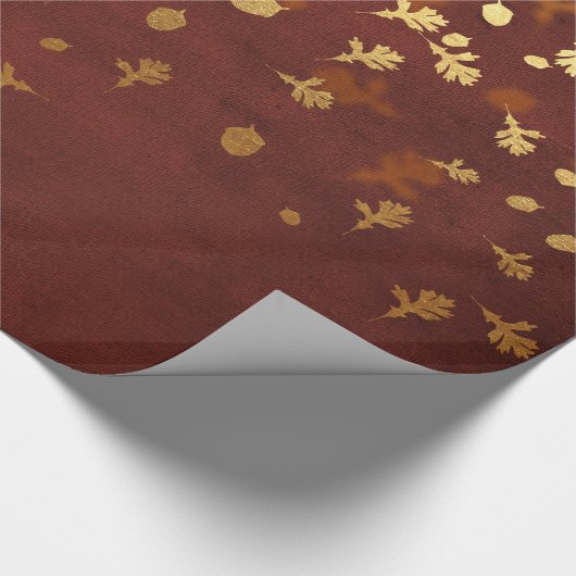 Herfst Gold Leaves Pattern Cadeaupapier (Hoek)