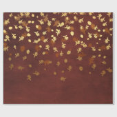 Herfst Gold Leaves Pattern Cadeaupapier (Vlak)