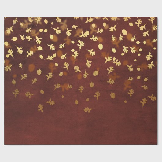 Herfst Gold Leaves Pattern Cadeaupapier (Vlak)