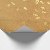 Herfst Gold Leaves Pattern Cadeaupapier (Hoek)