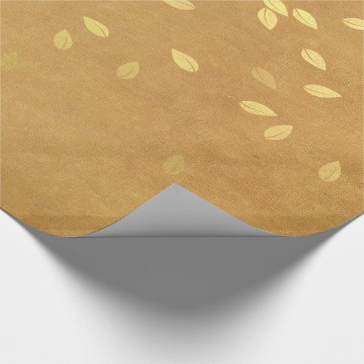 Herfst Gold Leaves Pattern Cadeaupapier (Hoek)