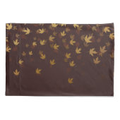 Herfst Gold Leaves Pattern Kussensloop (Achterkant-Links)