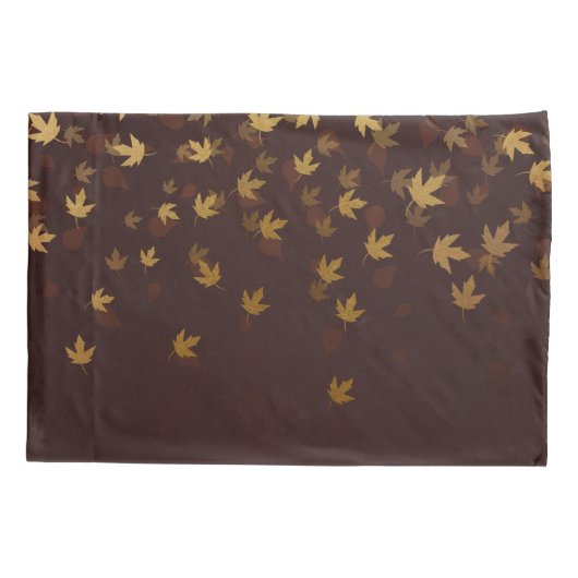 Herfst Gold Leaves Pattern Kussensloop (Achterkant-Links)