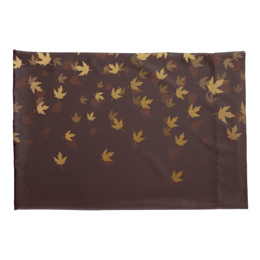 Herfst Gold Leaves Pattern Kussensloop (Achterkant-Rechts)