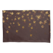 Herfst Gold Leaves Pattern Kussensloop (Voorkant-Links)