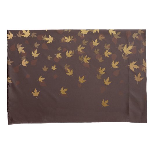 Herfst Gold Leaves Pattern Kussensloop (Voorkant-Rechts)