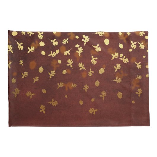 Herfst Gold Leaves Pattern Kussensloop (Achterkant-Rechts)