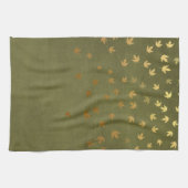 Herfst Gold Leaves Pattern Theedoek (Horizontaal)