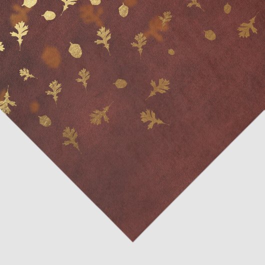 Herfst Gold Leaves Pattern Tissuepapier (Detail)