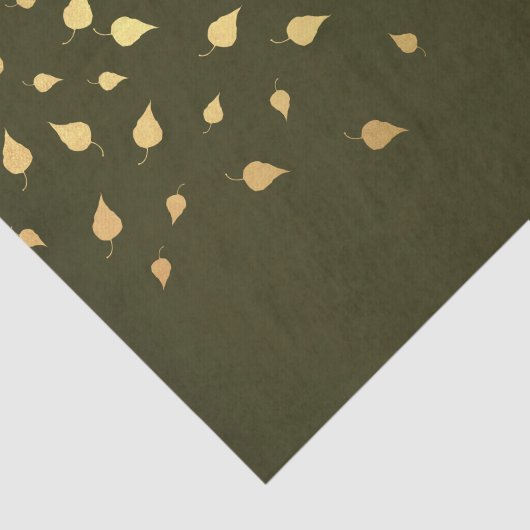 Herfst Gold Leaves Pattern Tissuepapier (Detail)