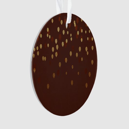 Herfst Gold Leaves/Pinecone Pattern Ornament (voorkant)