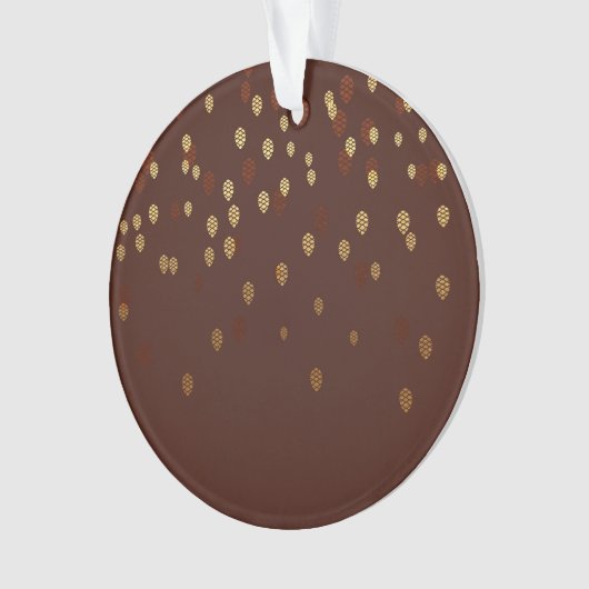 Herfst Gold Leaves/Pinecone Pattern Ornament (voorkant)