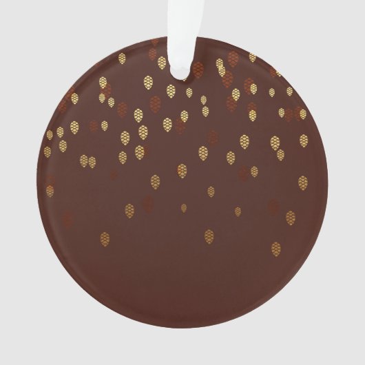 Herfst Gold Leaves/Pinecone Pattern Ornament (voorkant)