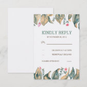 Herfst Gold Leaves Rustic Forest Wedding RSVP Kaartje (Voorkant / Achterkant)