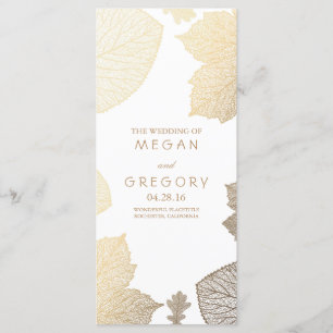 Herfst Gold Leaves White Wedding Programma's