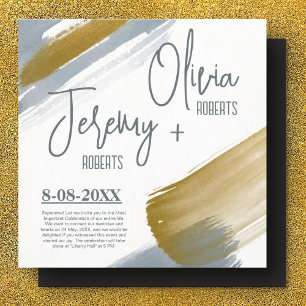 Herfst Gold Modern Elegant Save the Date Wedding Magnetische Uitnodiging