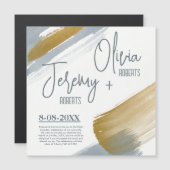 Herfst Gold Modern Elegant Save the Date Wedding Magnetische Uitnodiging (Voorkant / Achterkant)