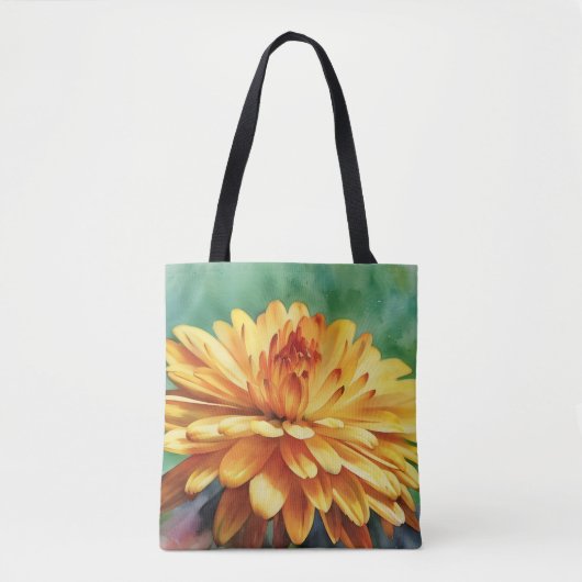 Herfst Gold Mum Flower Floral Art Canvas tas (Voorkant)