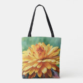 Herfst Gold Mum Flower Floral Art Canvas tas (Achterkant)