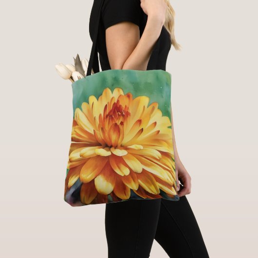 Herfst Gold Mum Flower Floral Art Canvas tas (Dichtbij)