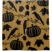 Herfst Gold Oranje Yellow Black Crow Autumn Pumpki Douchegordijn (Voorkant)