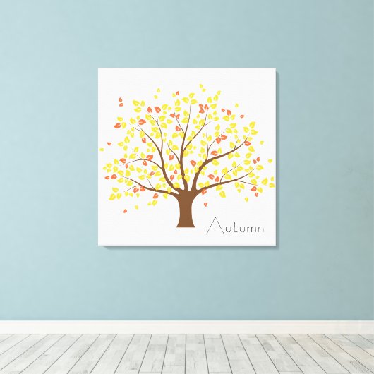 Herfst Gold Tree Canvas Afdruk (Insitu (Houten vloer))