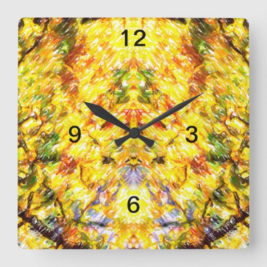 Herfst Gold Vierkante Klok (Voorkant)