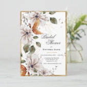 Herfst Gold Waterverf Floral Vrijgezellenfeest Kaart (Staand voorkant)