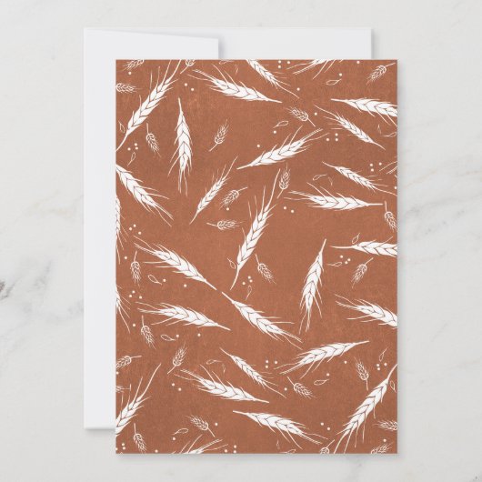 Herfst Gold Wheat Oranje Rustic Birthday Party Kaart (Achterkant)