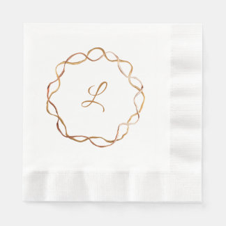 Herfst Gold Wreater Monogram Paper Napkin Servet