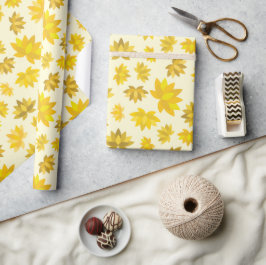 Herfst Golden Blooms Heldere Naadloze Thanksgiving Cadeaupapier
