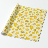 Herfst Golden Blooms Heldere Naadloze Thanksgiving Cadeaupapier (Uitgerold)