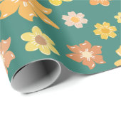 Herfst Golden Floral Naadloze Thanksgiving Geschen Cadeaupapier (Rol Hoek)