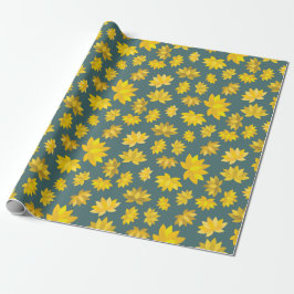 Herfst Golden Florals voor Cozy Herfst Seamless Pa Cadeaupapier