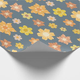 Herfst Golden Flowers Naadloze Herfst Verjaardag Cadeaupapier