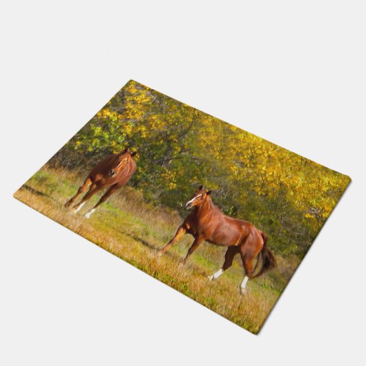 Herfst Golden Horses Deurmat (Schuin)