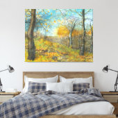 Herfst golden in een eikenbos canvas afdruk (Insitu (Slaapkamer))