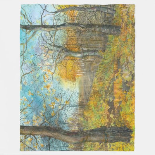 Herfst golden in een eikenbos fleece deken (Voorkant)