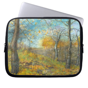 Herfst golden in een eikenbos laptop sleeve