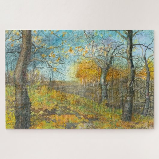 Herfst golden in een eikenbos legpuzzel (Horizontaal)