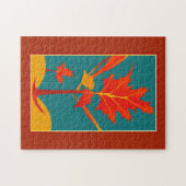 Herfst golden oranje leaf briefkaart legpuzzel (Horizontaal)